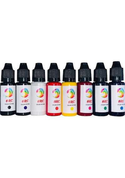 Transparan Sıvı Renk Pigment-pasta Seti-8 Renk x 20 ML Set Transparan