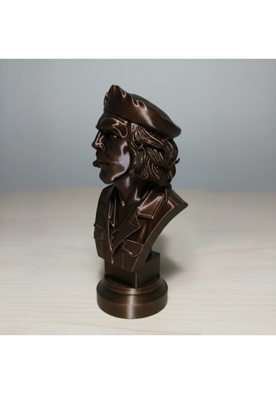 Che Guevara 3d Büst Figür - Bronz Efektli Dekoratif Heykel Biblo 13x6,5 Cm