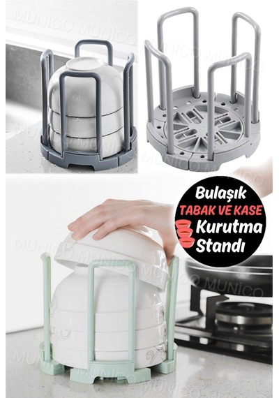 Mutfak Kurutma Rafı Kaseler Sofra Depolama Tutucu Organizatör Dolabı Yuvarlak Tabak Kase Organizer P Diğer