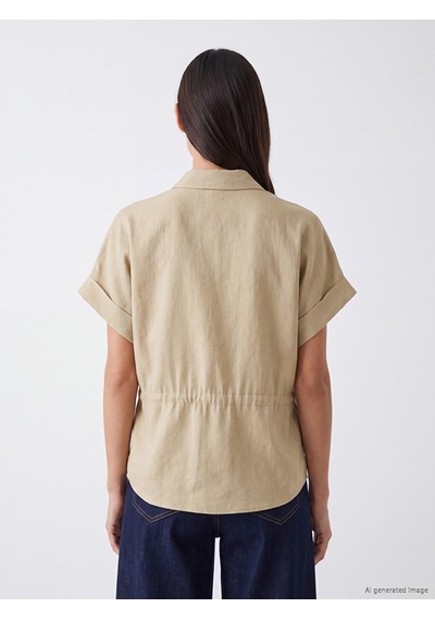 Lcw Everyday Yeşil Bağcıklı Oversize Kadın Gömlek