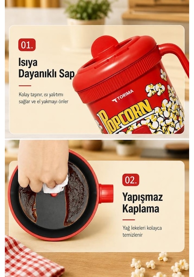 Torima TPM02 310 W Mısır Patlatma Makinesi Ev Tipi Popcorn Makinesi