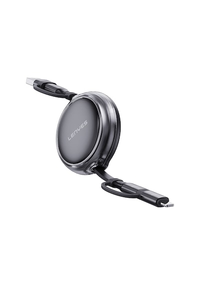Lenyes Lc552 4in1 Usb-a - Type-c + Type-c To Lightning Makaralı Data Ve Şarj Kablosu 60w 95cm Siyah