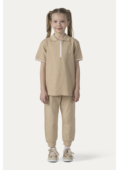 Unisex Çocuk Kısa Kollu Bej Polo Yaka Tişört Çok Renkli 9931BK05002