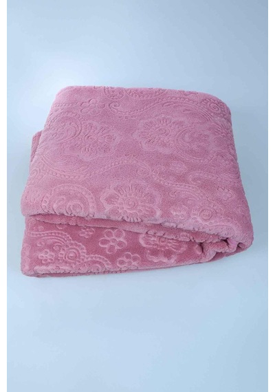 Merinos Elegans Tek Kişilik Battaniye Çiçek Desen Battaniye Pembe
