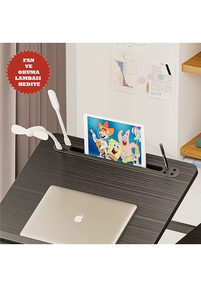Yükseltilebilir Laptop Sehpası Siyah Yatak Sehpası Koltuk Çalışma Sehpası Yatak Masası Ysusb