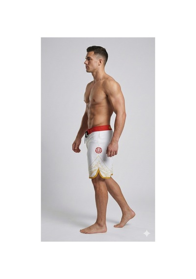Pose I Down Golden Wave Boardshort Erkek Fizik Ve Deniz Şortu Beyaz