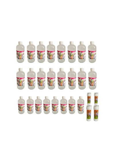 24 Adet Köpük Baloncuk Likiti Yedek Baloncuk Solüsyon 500 Ml Tabanca Köpük + 4 Adet Mini Köpük Oyunu
