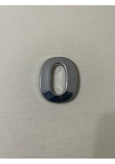 0 Sıfır Numara Yapışkanlı Daire Bina Villa Kapı Numarası Krom Crom 4 Cmx5cm No:0 Plastik