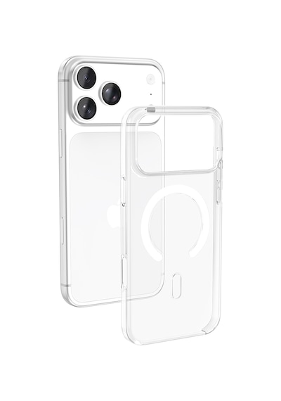 Apple Uyumlu iPhone 17 Pro Max Kılıf Mkst Wireless Şarj Özellikli Şeffaf Kapak - Şeffaf Şeffaf