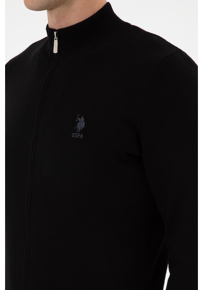 U.S. Polo Assn. Erkek Slim Fit Siyah Triko Hırka 50313684-VR046