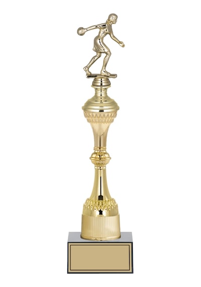 Odak Kupa - Figürlü Kupalar - Bowling Kadın Figürlü Kupalar Fg-031 B - 42 Cm Altın - Beyaz