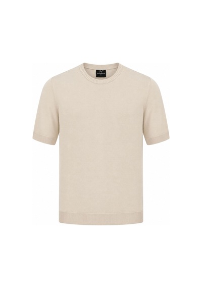 Classics Men Turbulance Slim Fit Erkek Kısa Kol Triko Tişört 7675 Bej