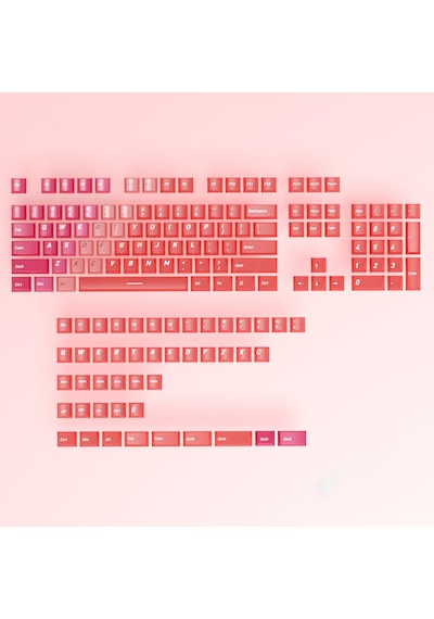 Mekanik Klavye Keycaps Rgb Şeffaf Gaming Pbt Tuş Takımı Kırmızı
