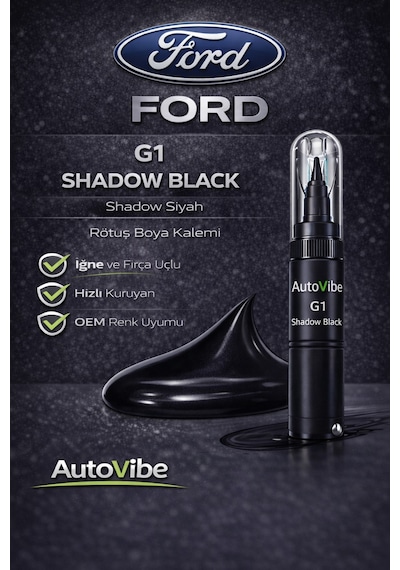 Ford Rötuş Boya Kalemi G1 Shadow Black 2si1arada Çizik Giderici
