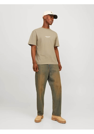 Jack & Jones Jorvesterbro Tee Ss Erkek T-shirt 12240121 Bej