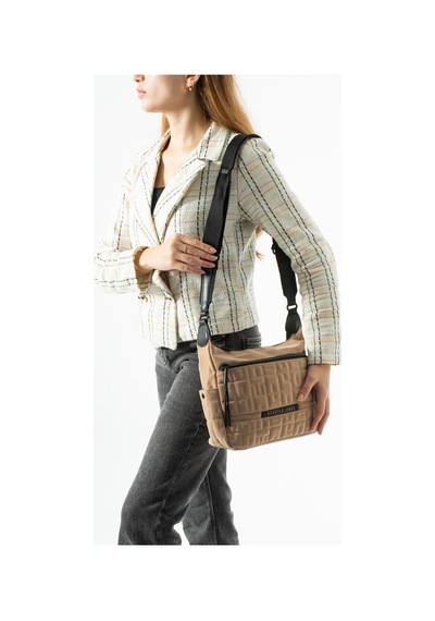 Baginn Vegan Deri Kadın Postacı Çantası Nubuk-süet Dokulu 26 23 Cm Çapraz Askılı Omuz Kol Çantası 20d Vizon