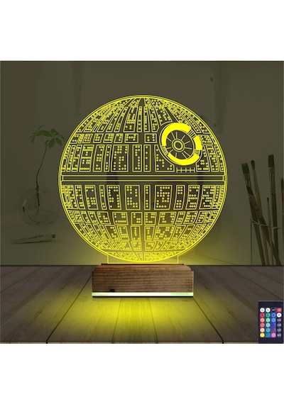 Luvivia Death Star Ölüm Yıldızı 3d Lamba - Masa Gece Lambası Şeffaf
