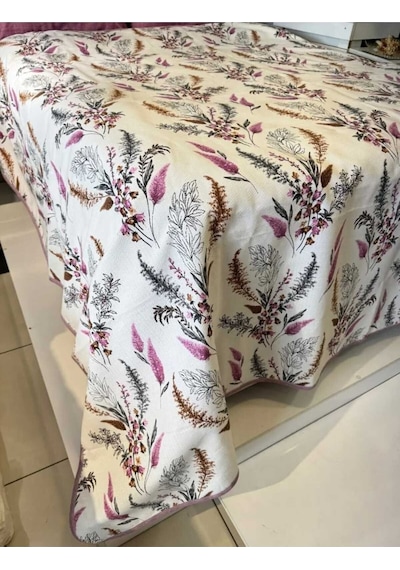 Renkli Çiçek Desenli Tek Kişilik Pike 160x240 Cm Canlı, Neşeli Ve Hafif Yaz Konforu Renkli