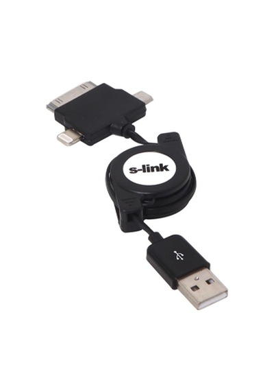 S-lınk Ip-544 İphone 4 Ve 5 İpad Micro Usb Siyah Şarj Kablosu