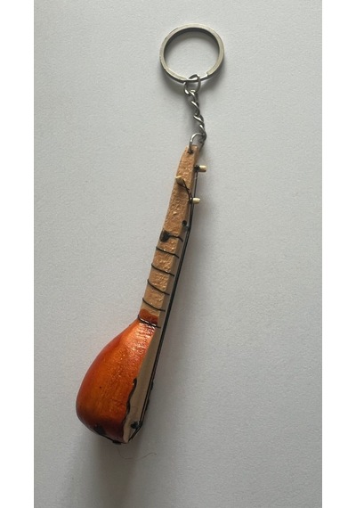 El Yapımı Minyatür Anahtarlık Bağlama Saz Araba Süsü 10 Cm