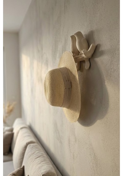 3d Minimal Kuş Duvar Askısı 17 X 17 Cm, Dekoratif Anahtarlık Çanta Askılığı Beyaz