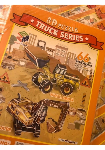 Excavator İş Makinesi 66 Parça 3d Puzzle - Truck Serisi Magic Puz