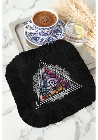 Mistisizm Üçgen Göz Saçaklı Sunum Peçetesi-spiritüel Bohem Siyah Renk Bardak Altlığı Servis Mendili Yosunlu Açık Bej Mistisizm Üçgen Göz Saçaklı Sunum Peçetesi-spiritüel Bohem Siyah Renk Bardak Altlığı Servis Mendili Yosunlu Açık Bej
