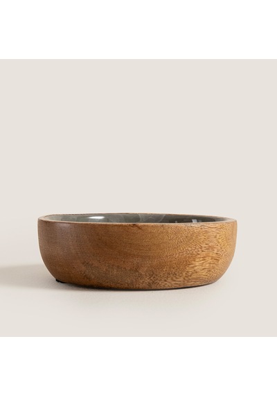 Foglia Ahşap Sunum Kasesi 13x13x3.5cm Natural Naturel