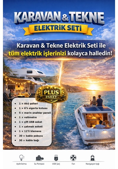 Karavan & Tekne Elektrik Tesisat Seti Plus Paket