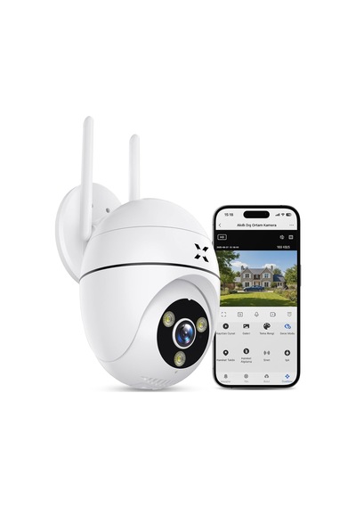 Güvenlik Kamerası 1440p Mobil Kontrol Hareket Takipli Gece Görüşlü Dış Mekan Kamera X7268