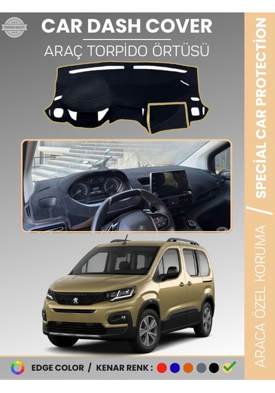 Peugeot Rifter 2018-2025 Torpido Örtüsü Ön Göğüs Koruma Torpido Koruma Tam Uyum Kaymaz Özel Kesim - 290 Stiloto