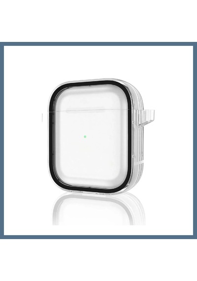 Buradabulabilirsin Movenchy Apple Uyumlu AirPods 4 4.nesil Shiny Şeffaf Kılıf - Siyah Bbz