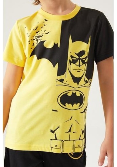 Yasin Tekstil Batman Erkek Çocuk Ikili Takım-Limoni Sarı
