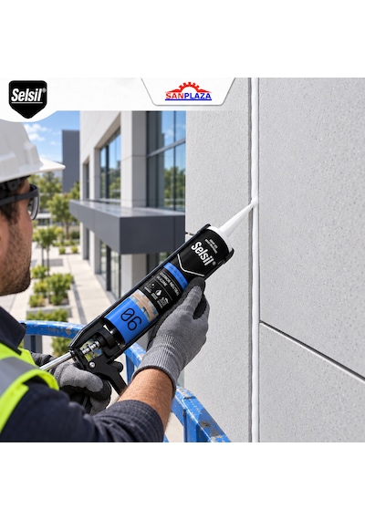 Selsil Beyaz Nötr Dış Cephe Silikonu 300 Ml Uv Dayanımlı Cam Pvc Beton Derz Dolgu Mastiği