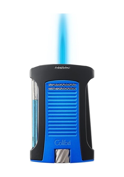 Colibri Daytona Tek Torch Pürmüz Metalik Mavi-siyah Puro Çakmağı