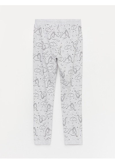 Lcw Dream Gri Beli Lastikli Desenli Kadın Jogger Pijama Altı