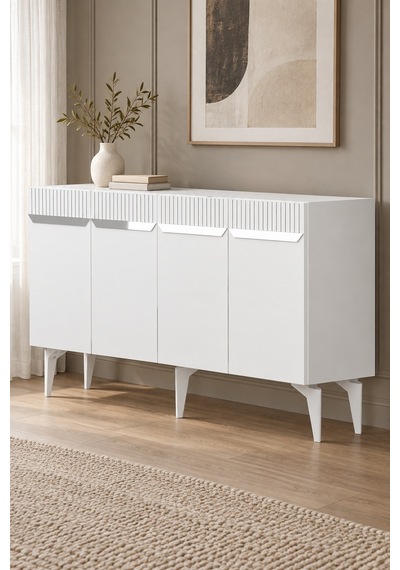 Ka1544bs Duma Konsol Beyaz-silver 150cm Beyaz - Sılver