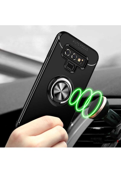 Samsung Uyumlu Galaxy Note 9 Kılıf Yüzüklü Magnetli Ravel Case