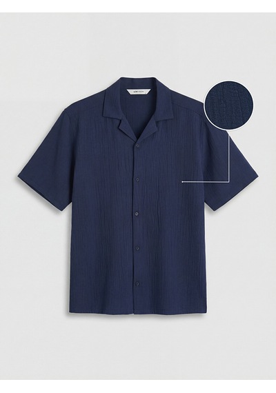 Lcw Vision İndigo Regular Fit Krinkle Erkek Gömlek