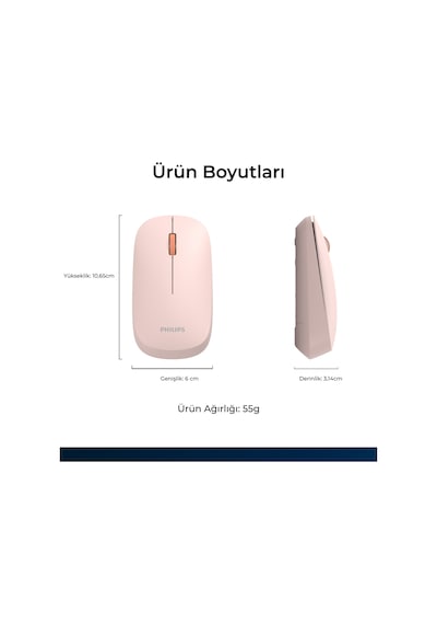 Philips SPK7438 Kablosuz 1600DPI 4 Tuşlu Optik Sessiz Mouse