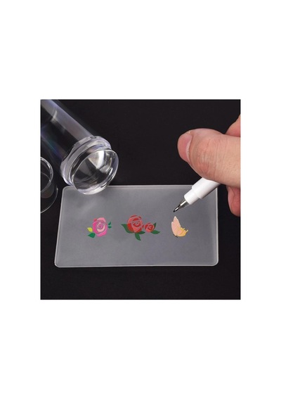 Stamper Baskı Transfer Aparat Seti Silikon Başlıklı Oje Dizayn Baskı Seti Nail Art Tırnak Damgalama