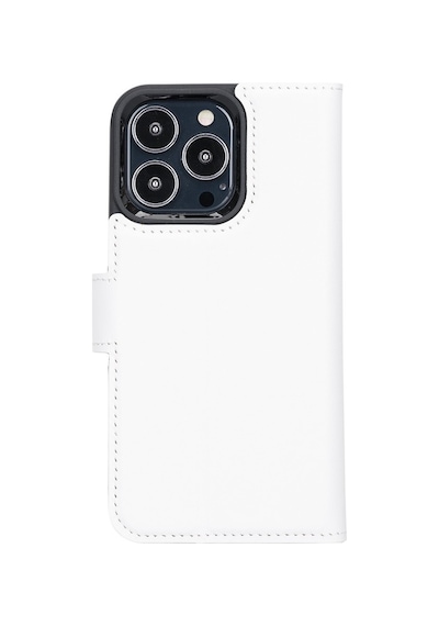 Plm Apple İphone 13 Pro Uyumlu Deri Cüzdanlı Kılıf F3 Beyaz Acı Kahverengi