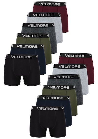 Velmore Erkek Boxer 12 Li Premium Kutu Pamuklu Likralı Beden S - 5xl Mix