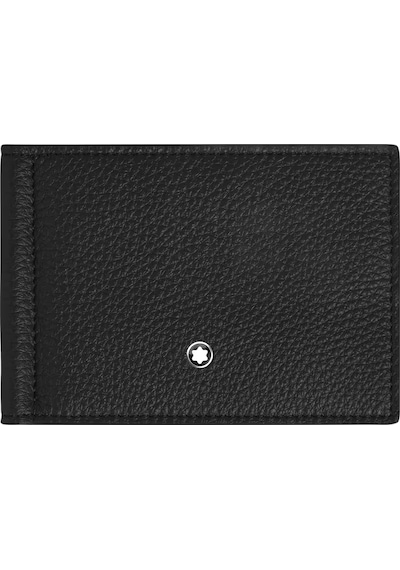 Mont Blanc Montblanc Grain Deri Para Klipsli 6 Bölmeli Cüzdan 221402 Siyah
