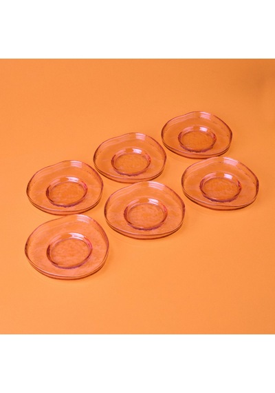Kitchen Kronos 6'lı Çay Tabağı - Amber - 12 Cm Renkli