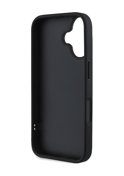 Apple Uyumlu iPhone 16 Kılıf Dkny Lisanslı Kartlıklı 3d Yazılı Repeat Texture Pattern Kapak Siyah
