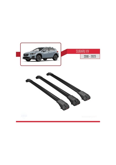 Subaru Xv 2018-2021 Arası İle Uyumlu Ace-1 Ara Atkı Tavan Barı Siyah 3 Adet Bar
