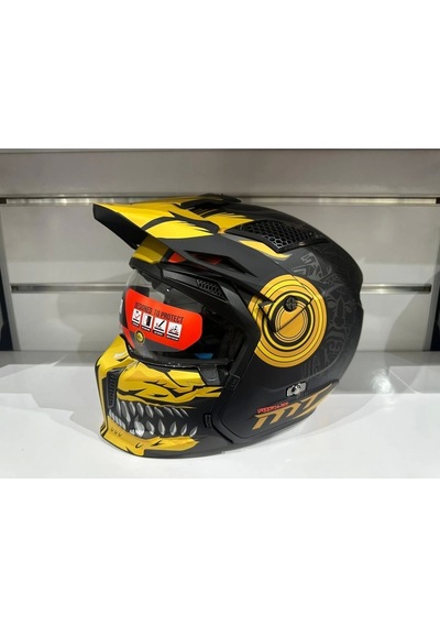 Mt Helmets Streetfıghter Sv Aztec B3 Motosiket Kaskı Sarı - Siyah