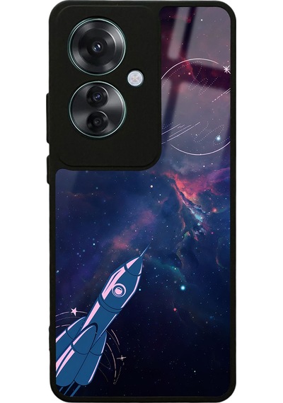 Oppo Reno 11f 5g Space Rocket Tasarımlı Glossy Telefon Kılıfı Çok Renkli