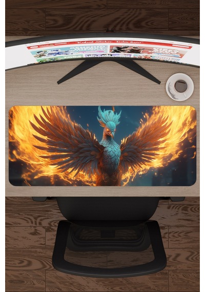 Anka Kuşu Kaymaz Dikişli Kauçuk Oyuncu Mousepad V1 - 70x30 Xl Gaming Mouse Pad Fare Altlığı